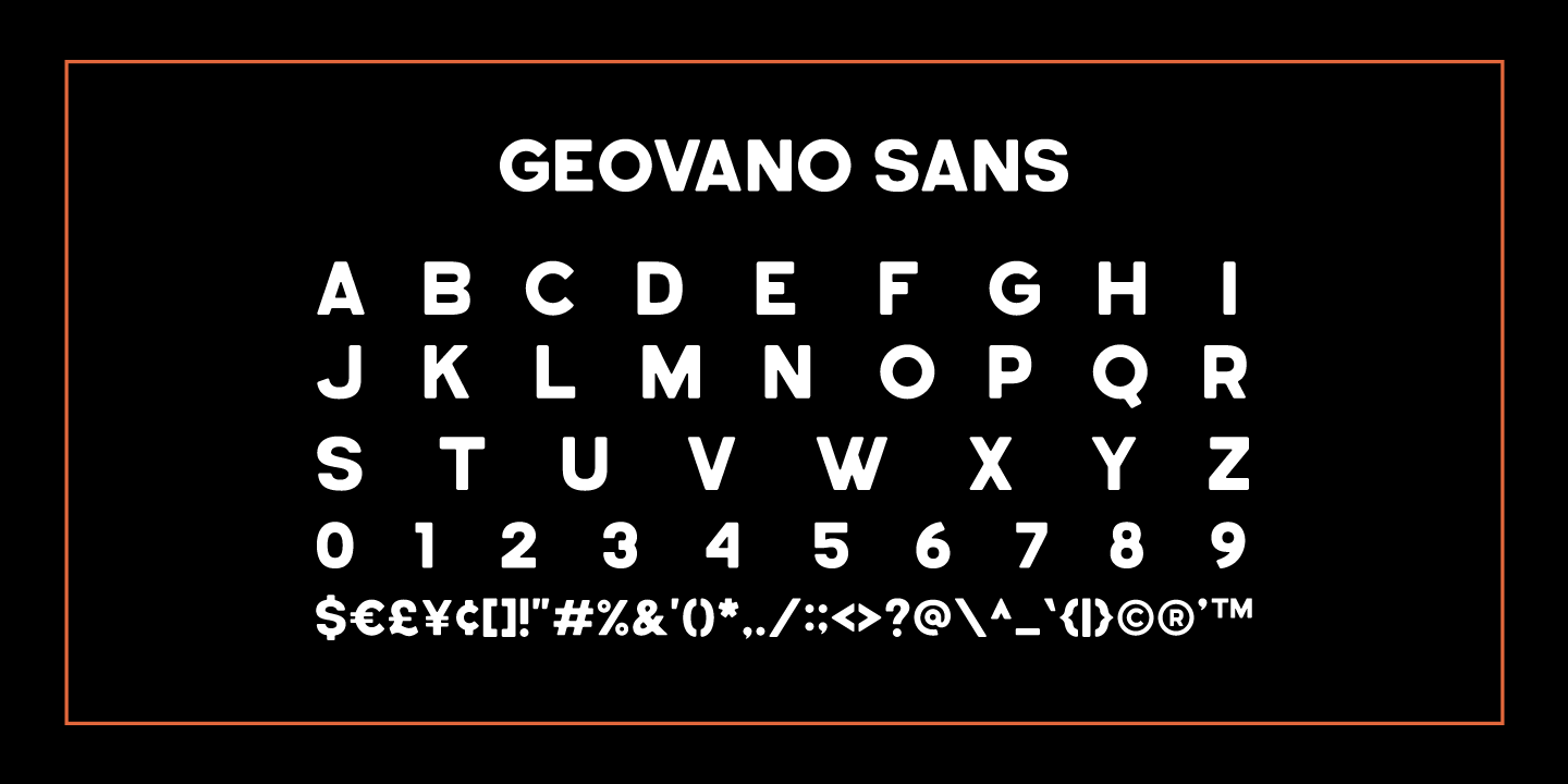 Пример шрифта Geovano #2